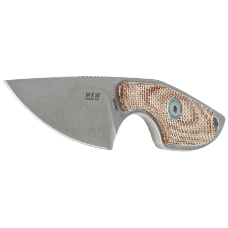 Nóż na szyję MKM Mikro 1 Natural Canvas Micarta, Stonewashed M390 by Jesper Voxnæs (MKMR01-NC)