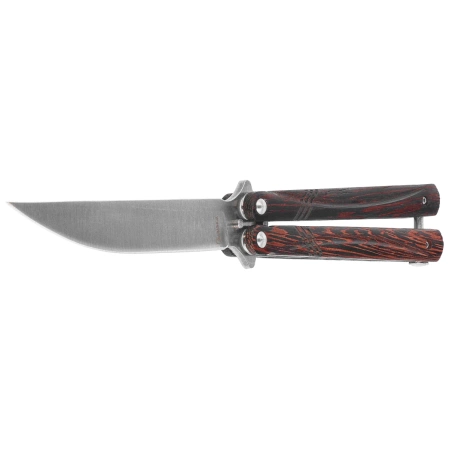 Nóż motylek Martinez Albainox Balisong Fine Wood, Satin 3Cr13Mov (02254)