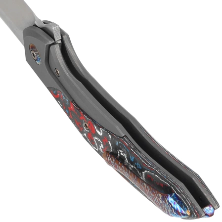 Nóż składany WE Knife Merata LE No 207/310 Titanium / Nebula Fat Carbon Fiber, Hand Rubbed Satin CPM 20CV by Anton Tkachenko (WE22008B-2)