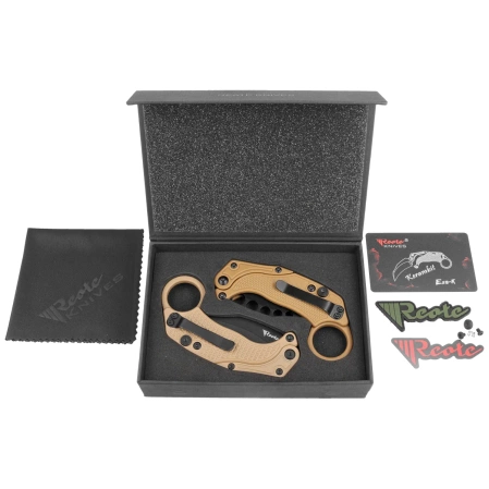 Reate Knife EXO-K Gravity Karambit Tan Aluminium, Black PVD N690