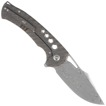 WeKnife Swiftfin Tiger Stripe Titanium, Damasteel Thor (WE23051-DS1)