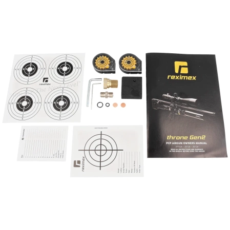 Reximex Throne Gen 2 FDE Carbon 4.5mm PCP Air Rifle with Regulator and Sound Moderator