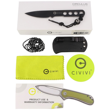 Civivi Knife Circulus Naked Stainless Steel, Black Stonewashed 10Cr15CoMoV by Ostap Hel (C22012-1)