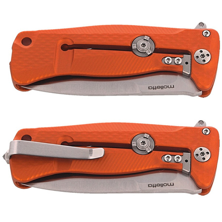 Nóż składany LionSteel SR22A Orange Aluminum, Satin Sleipner by Molletta (SR22A OS)