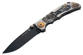 Spartan Blades Harsey Folder ''Crusaform'' Titanium, Black MagnaCut by William W. Harsey (SF5 Custom Crusaform)