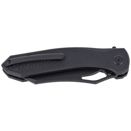 Kubey Knife Drake, Black G10, Dark Stonewashed D2 by Maksim Tkaczuk (KU310F)