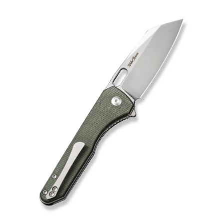 Civivi Knife Nugz Green Canvas Micarta, Satin 14C28N by Matthew Wehrwein (C23060-2)