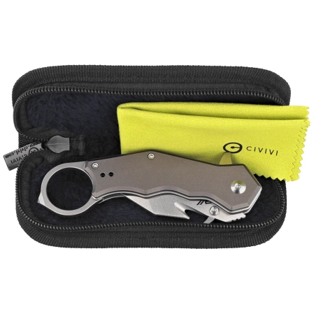 Nóż składany karambit Civivi Amaroq Gray Aluminium, Satin Nitro-V by Tony Sentmanat (C24018-1)