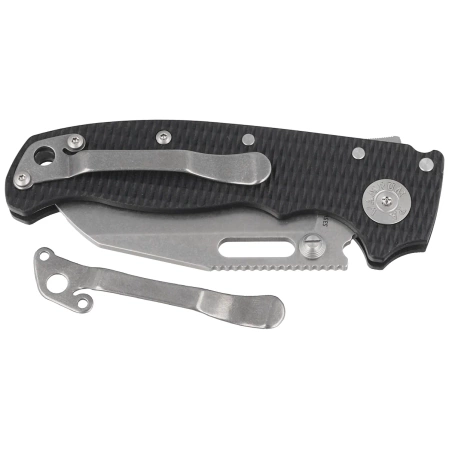 Demko AD20.5 Shark Foot Knife Black G10, Stonewashed CPM S35VN by Andrew Demko (205-S35-SFB)