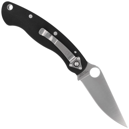 Spyderco Military Model G-10 Black PlainEdge Knife (C36GPE)