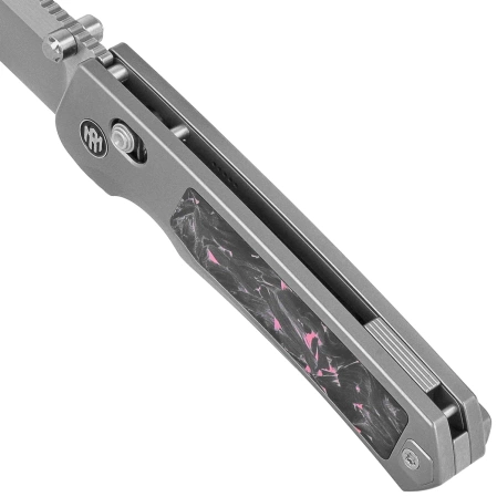 Remette RT-Aurora Knife Gray Titanium/Carbon Fiber, Manual Fine Grinding Satin/Pearlescent M390 (AURA-P)