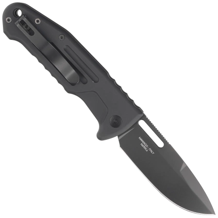 Fox New Smarty SP Automatic Knife Black Aluminum, Black PVD N690Co by Stefano De Lorenzi (FX-503SP B)