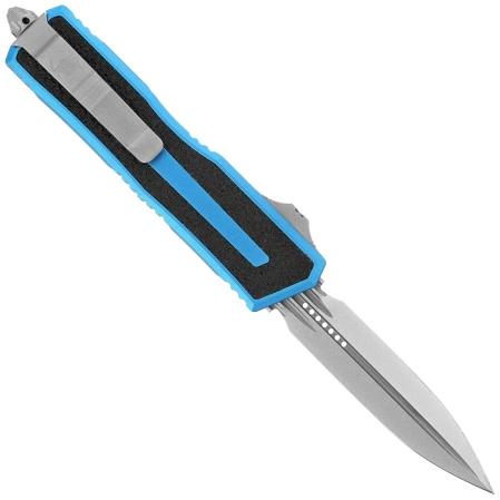 Nóż automatyczny OTF Microtech Scarab II Gen III D/E Blue Aluminium, Stonewashed M390MK by Tony Marfione (1280-10BL)