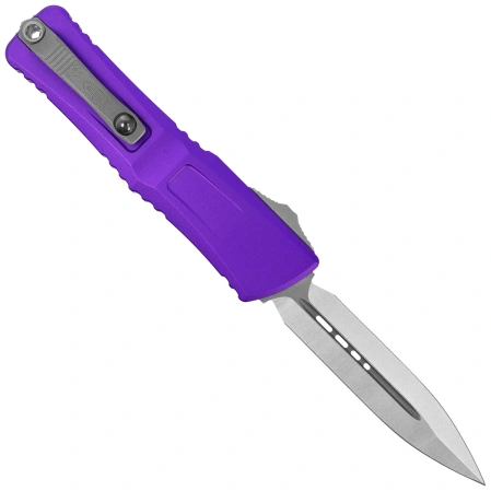 Microtech Combat Troodon Gen III D/E OTF Knife Purple Aluminum, Stonewashed M390MK by Tony Marfione (1142-10PU)