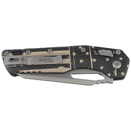 Microtech MSI S/E Ram-Lok Black Flag Tri-Grip Polymer, Apocalyptic M390MK by Tony Marfione (210T-10APPMFLAG)