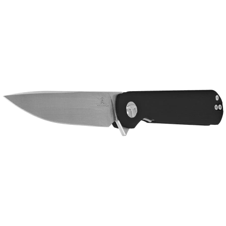 Bestechman Flick Knife Black G10, Satin/Stonewashed D2 by Ostap Hel (BMK13A)