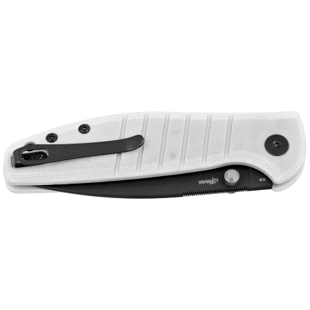 Bestechman Goodboy Jr. Knife White G10, Black PVD D2 by Keanu Alfaro (BMK10I)