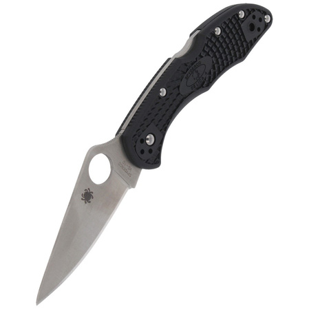 Spyderco Delica 4 FRN Black Flat Ground PlainEdge Knife (C11FPBK)