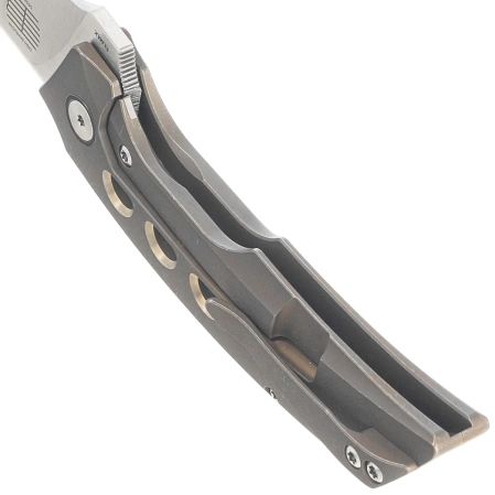 Nóż składany Reate Velocity Bronze Titanium, Belt Satin Elmax by Tashi Bharucha