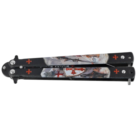 Martinez Albainox Balisong Knife Black Templar 3D Design Steel, Black 3Cr13Mov (02269)