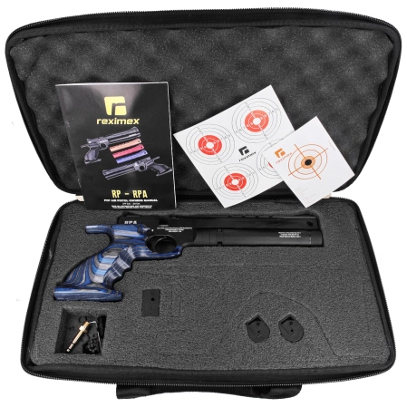 Reximex RPA Blue Laminated 5.5mm PCP Air Pistol with Regulator