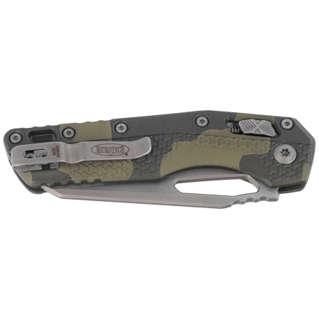 Nóż składany Microtech MSI S/E Ram-Lok Olive Camo Tri-Grip Polymer, Apocalyptic M390MK by Tony Marfione (210T-10APPMOC)