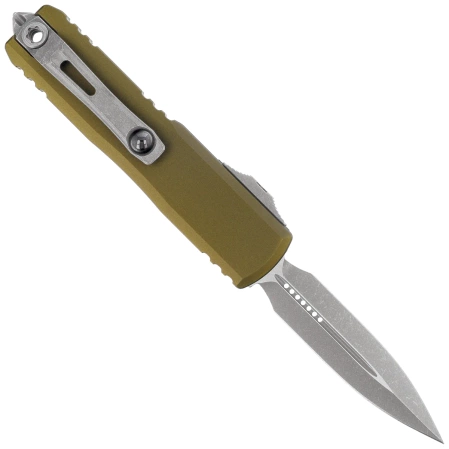 Microtech UTX-85 Gen IV D/E OTF Knife OD Green Aluminum, Apocalyptic M390MK by Tony Marfione (12324-10APOD)