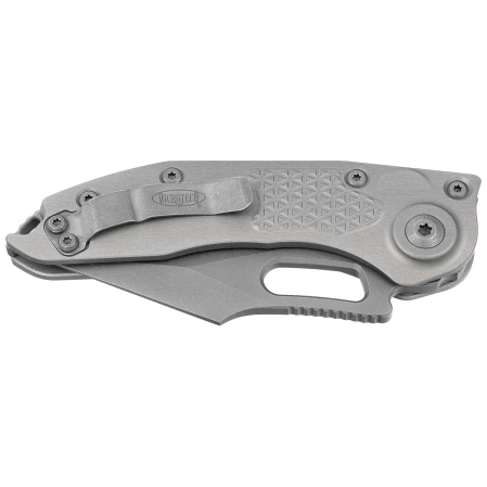 Nóż automatyczny Microtech Stitch-A S/E Natural Clear Aluminium, Apocalyptic M390 by Borka Blades and Tony Marfione (169-10APNC)