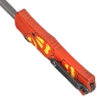 Microtech Hera II Mini D/E Signature Halloween Jack-o'-Lantern Aluminum, Satin M390MK OTF Knife by Tony and Sean Marfione (1702M-1HWJLS)