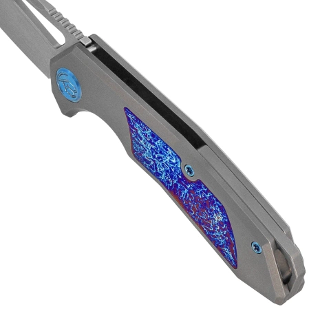 Nóż składany Kubey KB Knives Vagrant Gray Titanium/Timascus, Beadblasted CPM S35VN by Maksim Tkachuk (KB284H)