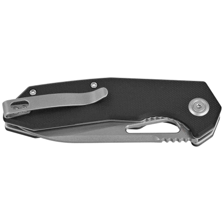 Kubey Knife Vagrant Black G10, Sand Blasted 14C28N by Maksim Tkachuk (KU291N)