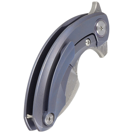 Nóż składany Bestech Strelit Blue Stonewashed Titanium, Damascus by Ostap Hel (BT2103I)