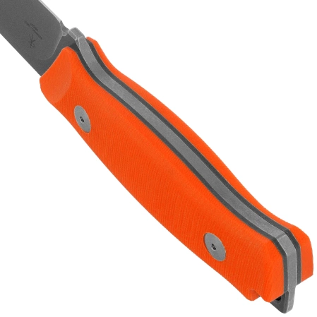 Fox Rifle Receiver Knife Orange G10, Acid Stonewashed Becut by Riccardo Gobbato (FX-662 OR)