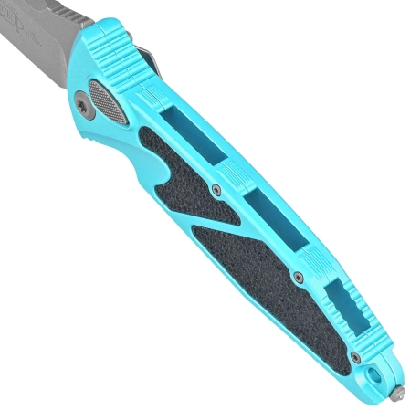 Microtech Socom Elite Auto S/E Automatic Knife Turquoise Aluminum, Apocalyptic M390 by Tony Marfione (160A-10APTQ)