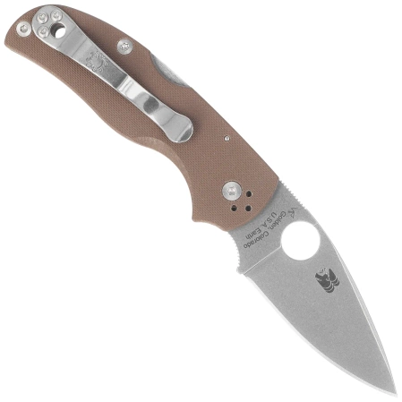 Spyderco Native 5 Sprint Run Knife Brown G10, Satin CPM 15V by Sal Glesser (C41GPBN15V5)