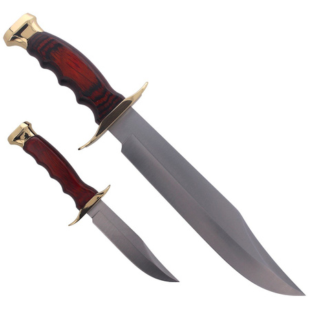 Muel BW-22P Knives Set: B-22 and BW-10 Pakka Wood, Satin X50CrMoV15