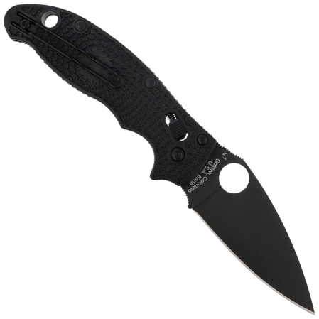 Spyderco Manix 2 Lightweight Black Blade PlainEdge Knife (C101PBBK2)