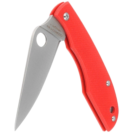 Spyderco Grasshopper Knife Red G10, Satin 12C27 (C138GRDP)
