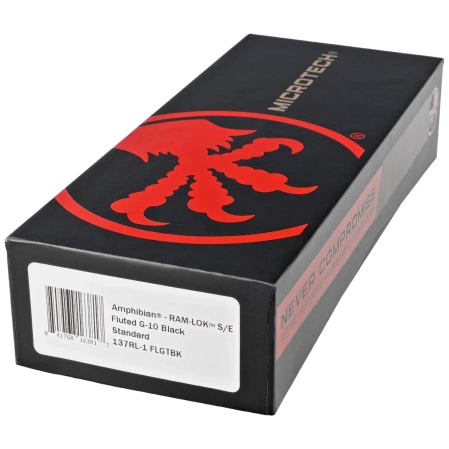 Nóż składany Microtech Amphibian Ram-Lok S/E Fluted Black G10, Black M390MK by Tony Marfione (137RL-1FLGTBK)