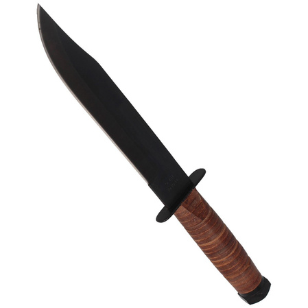 Herbertz CJH Knife Ka-Bar Style Brown Leather, Black S45C (101018)