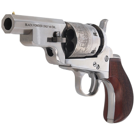 Pietta 1851 Colt Navy Yank Steel Old Silver Snubnose .44 Revolver (YASOS44MTLC)