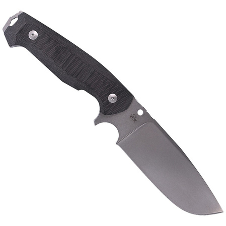 Viper Borr Black Canvas Micarta Knife, Stonewashed D2 by Jesper Voxnæs (VT4008SWCB)