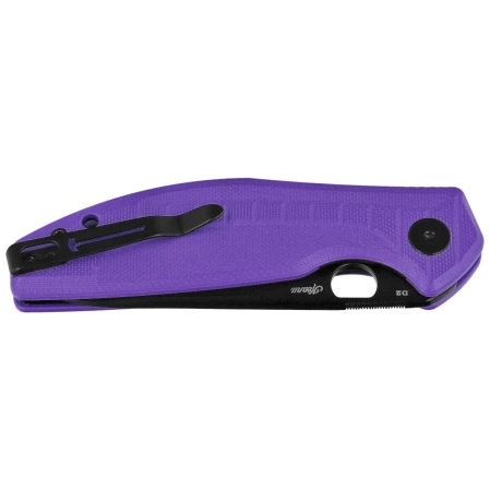 Nóż składany Bestechman Angry Owl Purple G10, Black PVD D2 by Keanu Alfaro (BMK12E-2)