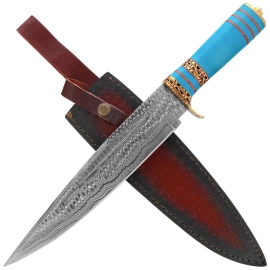 Martinez Albainox Knife Blue Acrylic, Damascus 256 Layers (32564)
