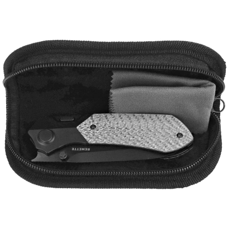 Nóż składany Remette RT-Meteor Black DLC Titanium/Gray Carbon Fiber, Black DLC M390 (RTPT-BD)