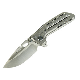 Reate TX228 LE No 084/200 Knife Bead Blasted Titanium, Bead Blasted Titanium Clip, Satin M390 (TX228 TBB.TBB.SAT)