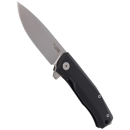 LionSteel Myto Knife Black Aluminum, Stonewashed M390 by Molletta (MT01A BS)