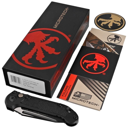 Nóż automatyczny Microtech LUDT Gen III T/E Black Aluminium, Black M390MK by Tony Marfione (1136-1T)
