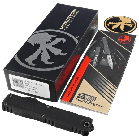 Microtech Ultratech Gen III ZBP D/E Signature OTF Knife Shadow DLC Aluminum, Shadow DLC M390MK by Tony Marfione (1122-1DLCTSH)