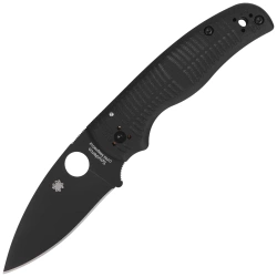 Spyderco Shaman SALT Knife Black G10, Black DLC MagnaCut by Sal Glesser (C229GMCBKP)